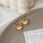 Stainless Steel Heart Dangle Earring 1 Pair - Hook Earrings - Heart - Light Gold - One Size