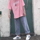 Cross Print Straight-fit Jeans