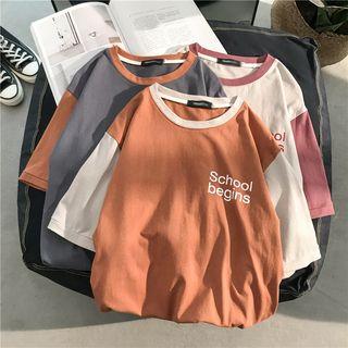 Color-block Printed Short-sleeve Tee