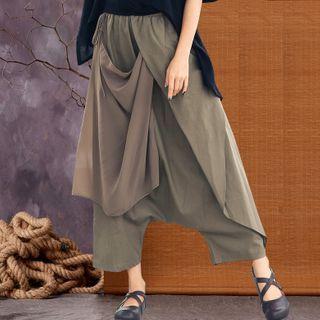 Cropped Irregular Harem Pants