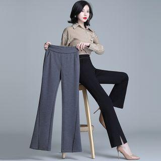 Slit-hemshift Flare Pants