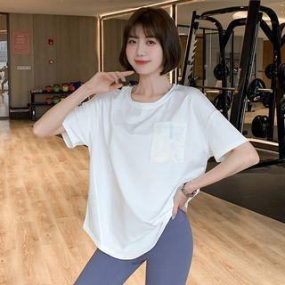 Short-sleeve Scoop Hem Sports T-shirt