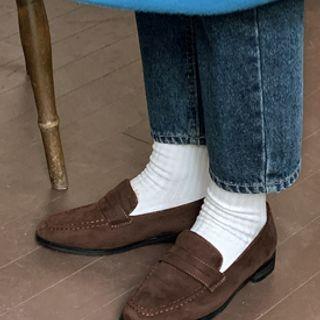 Suedette Winter Penny Loafers