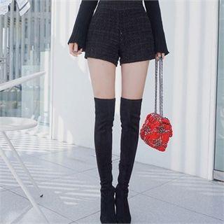 Zip-side Tweed Shorts