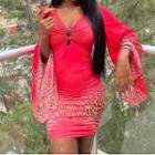 Bell-sleeve O-ring Leopard Print Mini Bodycon Dress