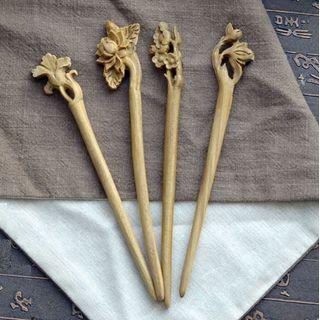 Engrave Wooden Hair Stick