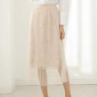 Midi A-line Mesh Skirt