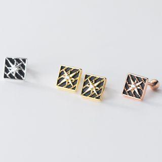 Square Star Sterling Silver Earring