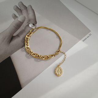 Alloy Coin Bracelet 1 Pc - Gold - One Size