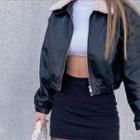 Leather Faux Long-sleeve Jacket