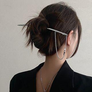 Chain Alloy Hair Stick Ga1053 - Silver - One Size