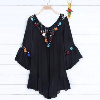 Floral Embroidery Cover-up