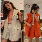 Set: Button Vest + Wide Leg Shorts