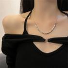 Block Alloy Necklace Silver - One Size