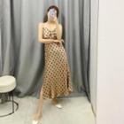 Polka Dot Spaghetti-strap Midi Dress