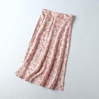 Paisley Print Midi A-line Skirt