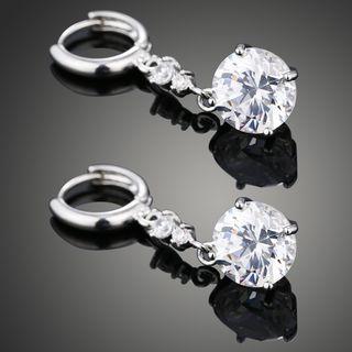 Rhinestone Drop Earring Platinum - One Size