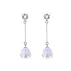 925 Sterling Silver Earrings With Austrian Element Crystal Silver - One Size