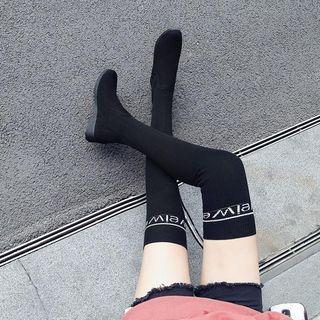Lettering Over The Knee Boots