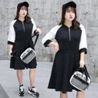 3/4-sleeve Raglan A-line Dress