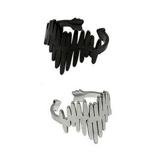 Heartbeat Stainless Steel Open Ring