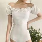 Short-sleeve Ruffled Swimsuit