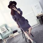 Mock Neck Knit Dress Wtih Belt