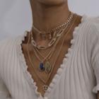 Alloy Pendant Layered Choker Necklace 0438 - Gold - One Size