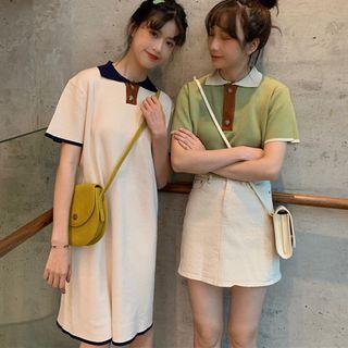 Short-sleeve Knit Top / Short-sleeve Collared Knit Dress