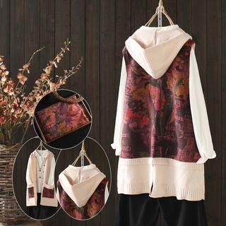 Long Knit Hooded Vest