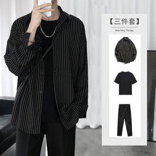 Pinstriped Shirt / T-shirt / Pants / Set