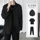 Pinstriped Shirt / T-shirt / Pants / Set