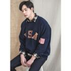 Star And Stripe Applique Brushed-fleece Pullover