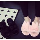 Bow Accent Fleece Lined Slippers
