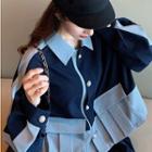 Color-block Loose-fit Jacket / Plain Skirt