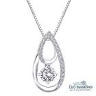 18k White Gold Diamond Pear Shape Pendant Necklace (16)