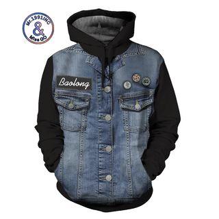 Denim Print Hoodie