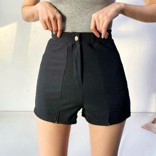 High-waist Slit Hot Pants