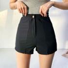 High-waist Slit Hot Pants