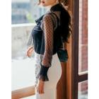 Set: Spaghetti-strap Top + Tie-front Mesh Blouse