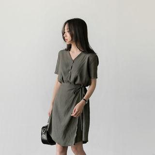 Wrap-front Shirtdress