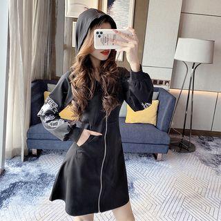 Hood Zip A-line Dress