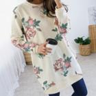 Flower Pattern Sweatshirt Dress