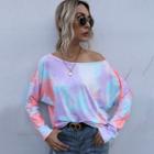 Long Sleeve Tie Dye Print T-shirt