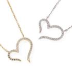 Stainless Steel Rhinestone Heart Pendant Necklace