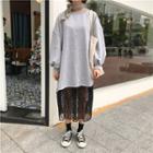 Long Sweatshirt / Long-sleeve Lace Dress