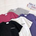 Letter Embroidered Crew-neck Short-sleeve T-shirt
