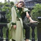 Flower Embroidered Long Coat