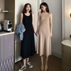 Sleeveless Knit Midi A-line Dress / Camisole Top