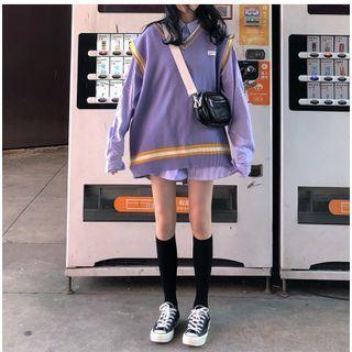 Knit Vest / Pinstriped Shirt